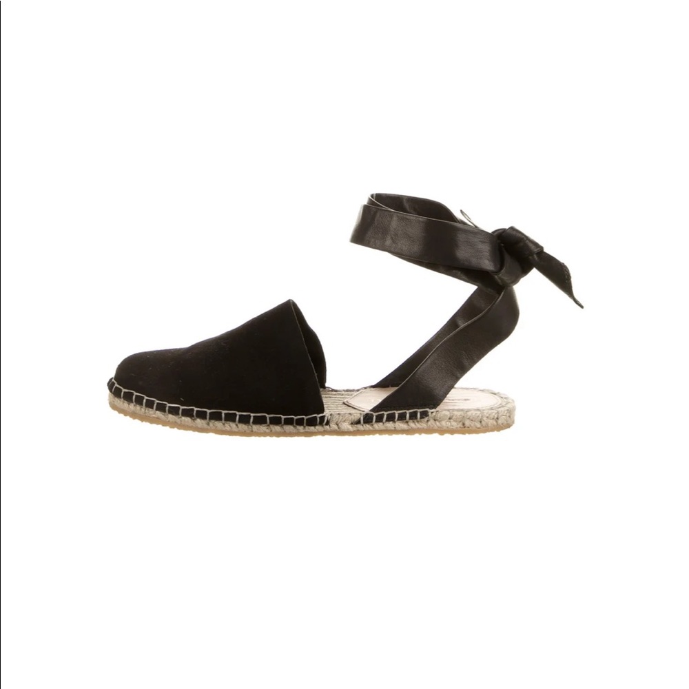 Loeffler Randall suede leather trim espadrilles